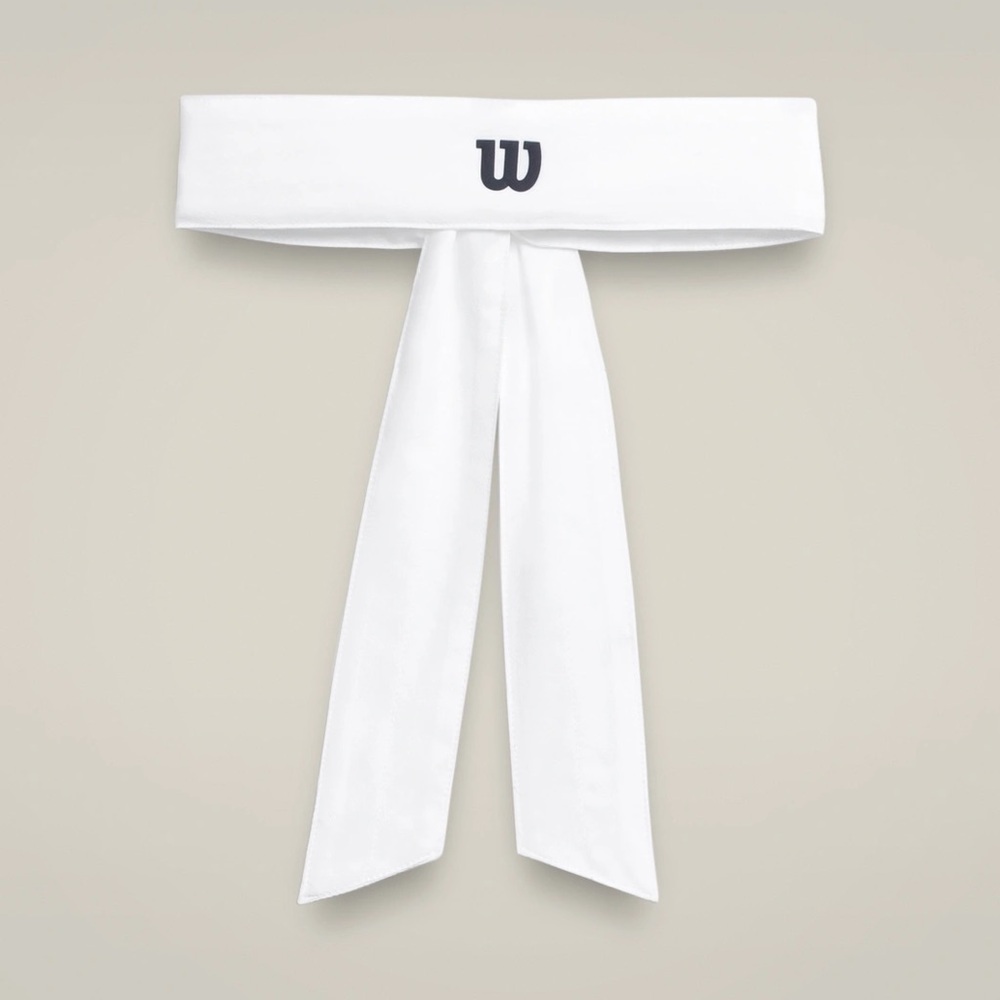 Bright White Wilson U Tie Headband WILSON Tie Headband - Picture 2 of 6